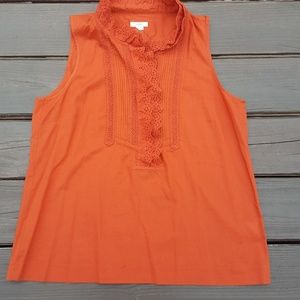 J. Crew Orange Sleeveless Blouse Tank Shirt